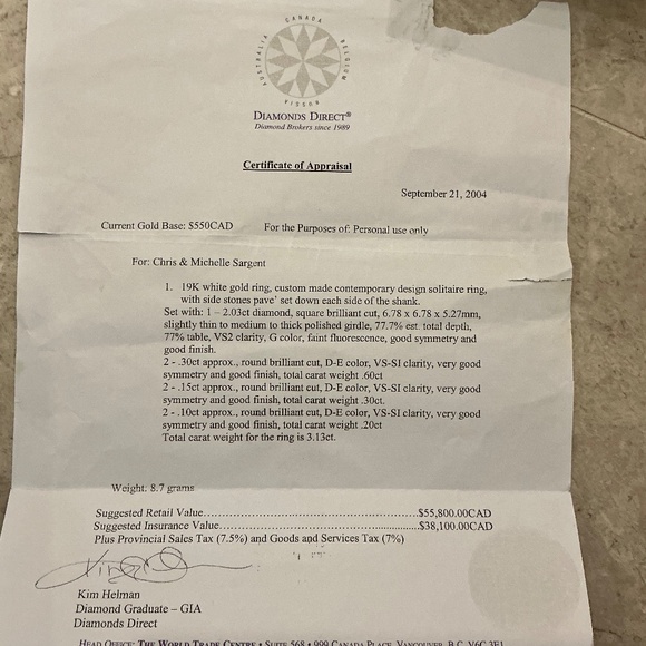 Engagement t ring comes with the original setting and the one I had it changed t - Picture 6 of 6